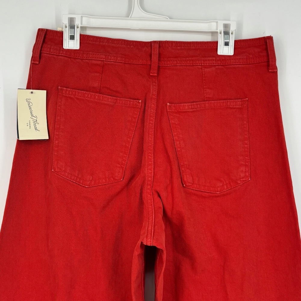 Universal Thread Womens Size 12 Sailor Wide Leg Ankle Jeans Faded Red High Rise - Picture 9 of 11